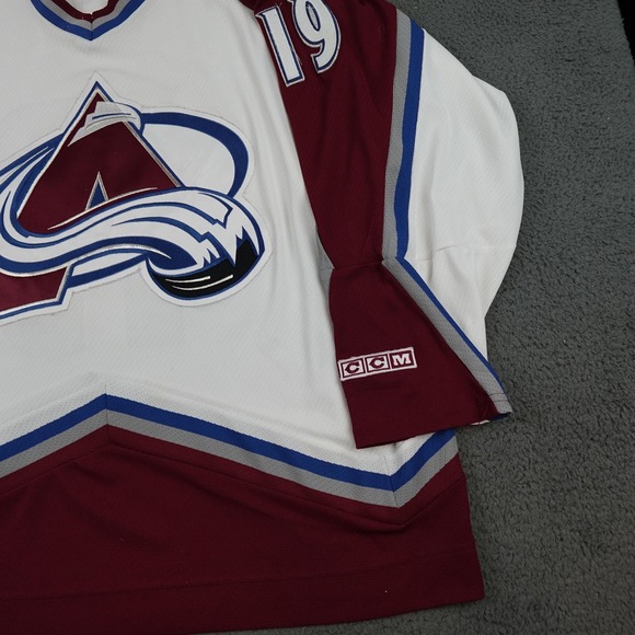 Vintage Colorado Avalanche Jersey Mens XL White NHL Hockey Deschain 19 CCM 90s - Picture 2 of 11